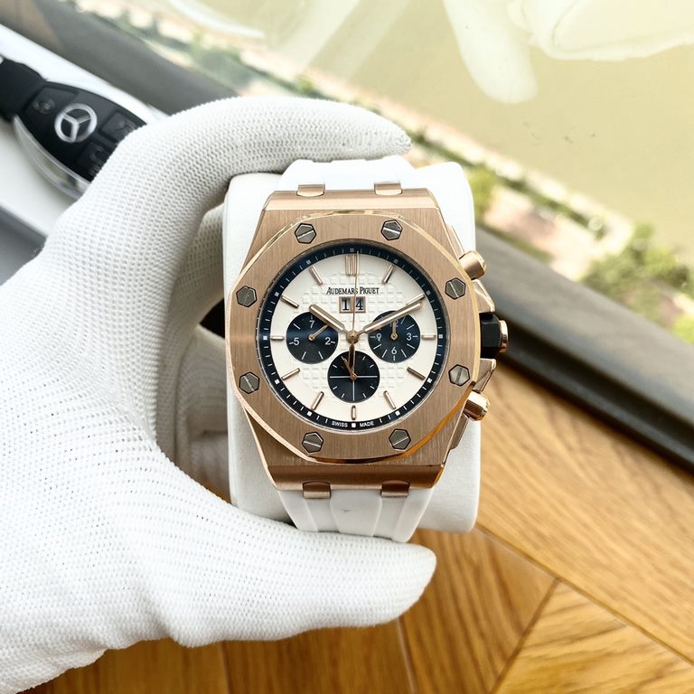 Audemars Piguet - AP  Royal Oak Multifunction Men's Watch Automatic Mechanical Movement 316 stainless steel case Mineral Super Glass Imported Rubber Strap Diameter 43mm Thickness 12mm BST Actual Photos The watch represen