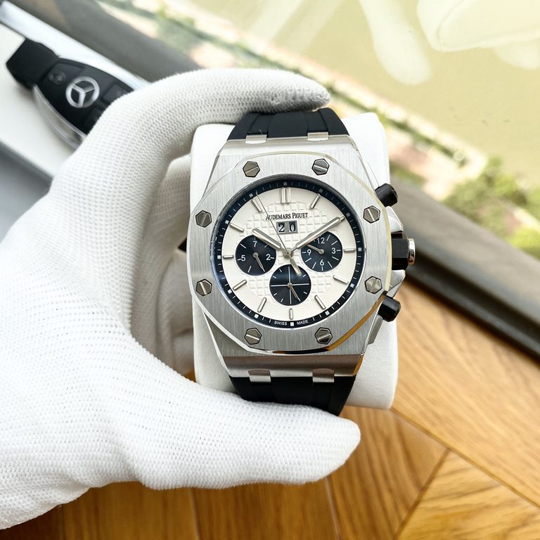 Audemars Piguet - AP  Royal Oak Multifunction Men's Watch Automatic Mechanical Movement 316 stainless steel case Mineral Super Glass Imported Rubber Strap Diameter 43mm Thickness 12mm BST Actual Photos The watch represen