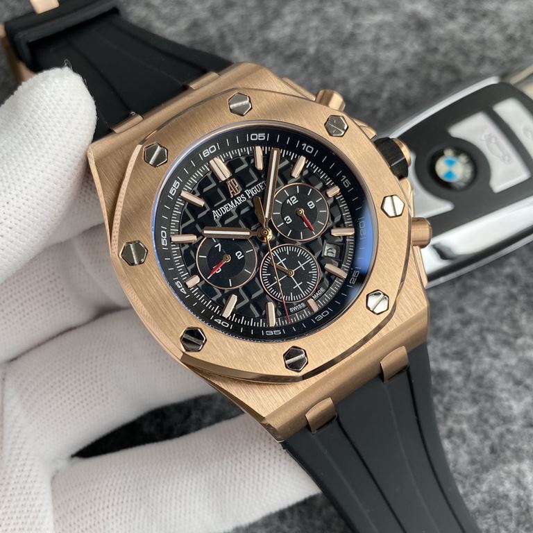 Audemars Piguet  Royal Oak Offshore Series Anti-glare treatment mineral glass Size 42mm14mm Waterproof tape with AP original pin buckle Equipped with replica original 3126 rotor Automatic mechanical movement Octagonal sa