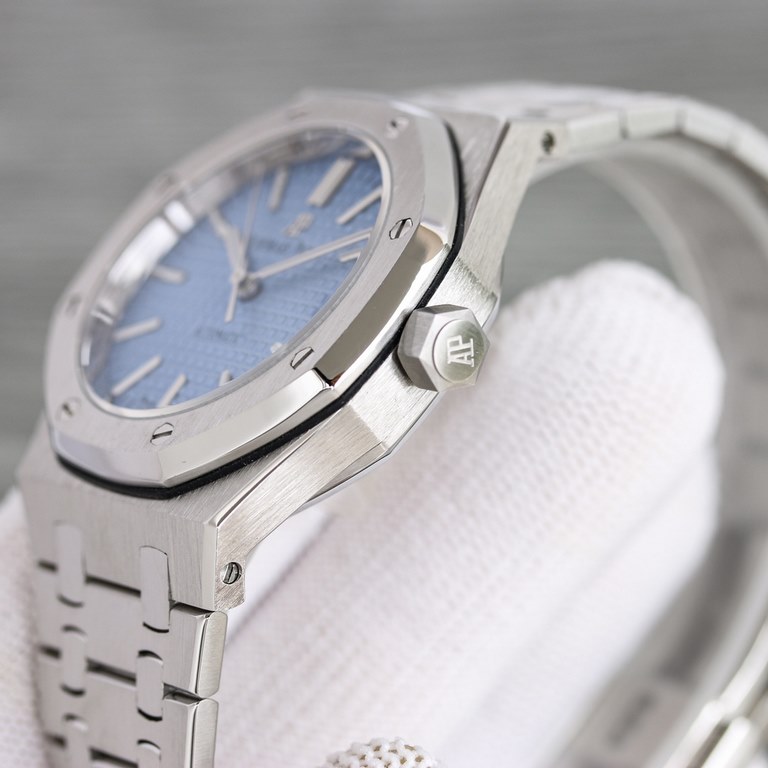 By SJ50th Anniversary Women's 37mm Audemars Piguet Royal Oak AP  R28Models 15550ST - 15451ST are now available on the web the deck of the movement has been removed to make it more skeletonized - the pinnacle of steel wat