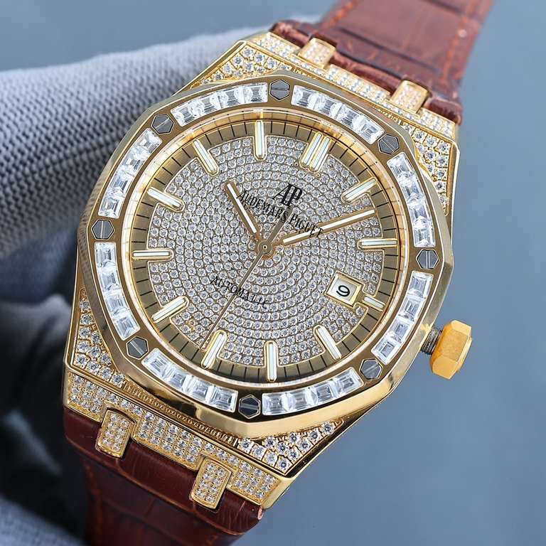 AP Audemars Piguet is a real man should take Audemars Piguet Own AP, brand new ring mouth with T-square set diamond ring, using the imported Citizen change 324 machine Automatic mechanical men's watch, ultra-luxurious ve