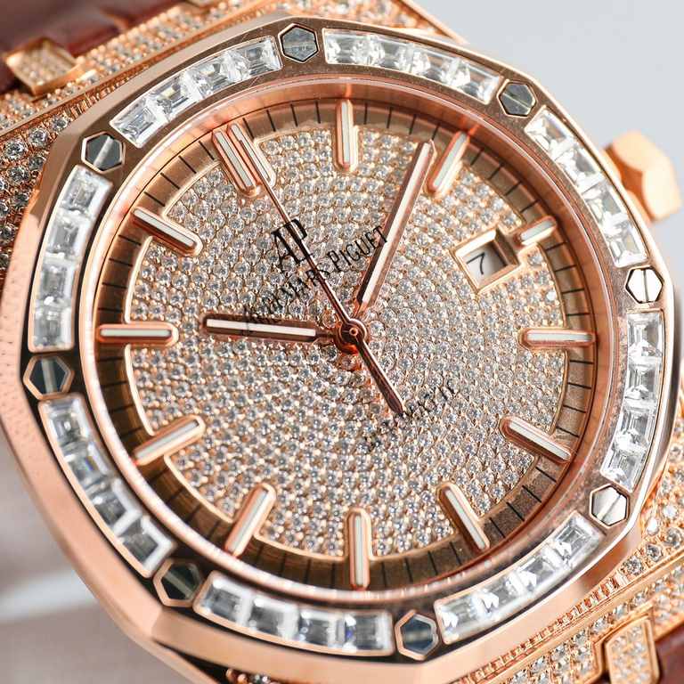 AP Audemars Piguet is a real man should take Audemars Piguet Own AP, brand new ring mouth with T-square pave diamond ring, using the imported Citizen to change the 324 machine Automatic mechanical men's watch, ultra-luxu