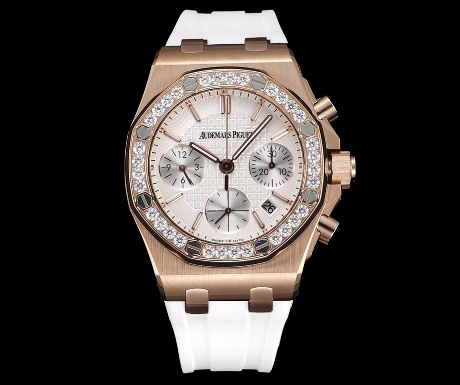 The opening of the year king bomb  〖exclusive upgrade built-in - 7750 movement〗 White Valentine's Day exclusive gift  !New AP Audemars Piguet Royal Oak Women's Multifunctional Chronograph Mechanical Watch Counter size 37