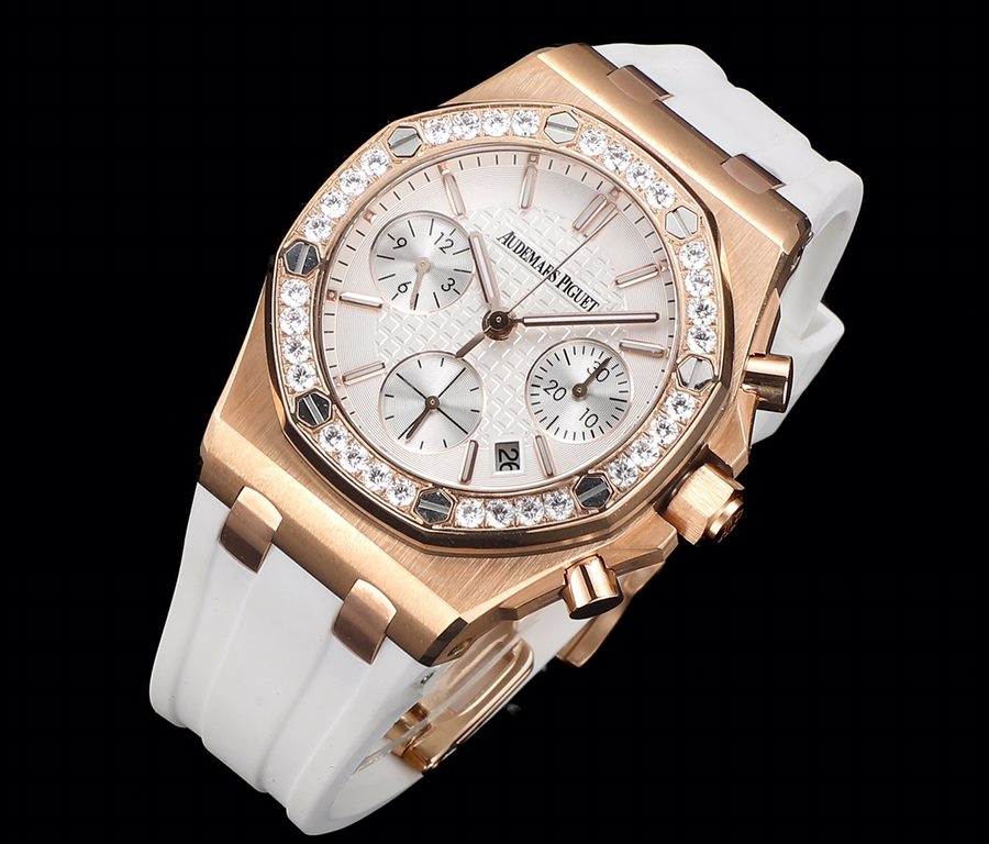 The opening of the year king bomb  〖exclusive upgrade built-in - 7750 movement〗 White Valentine's Day exclusive gift  !New AP Audemars Piguet Royal Oak Women's Multifunctional Chronograph Mechanical Watch Counter size 37