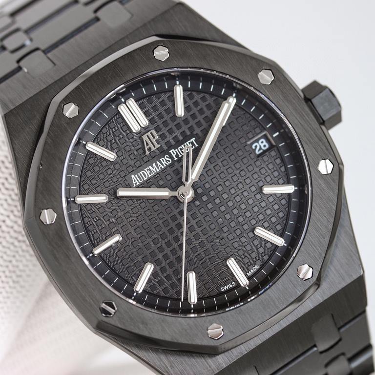 The DLC version of the Audemars Piguet 15500. Audemars Piguet 15500 DLC Edition The high-gloss black carbon coating on the gold and steel retains the brushed texture of the entire watch and adds a darker dimension. v2 - 