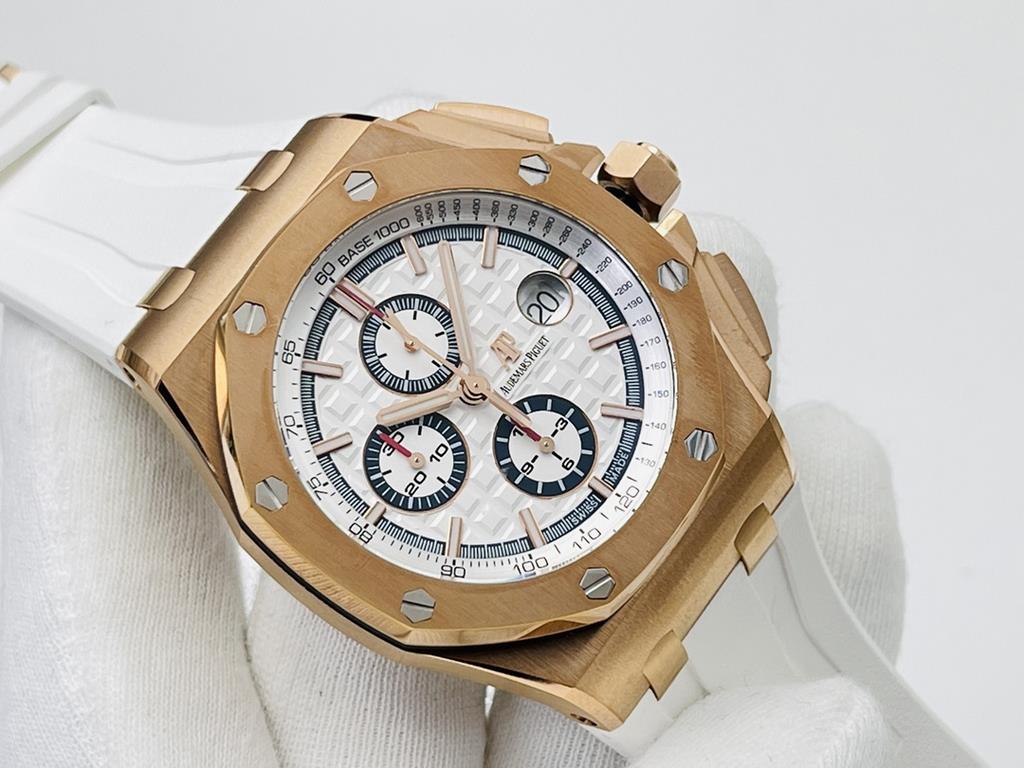 JF Factory recommends the V2 upgrade of the A.P. Royal Oak. Audemars Piguet Royal Oak!1  all gold case cover!2 Diameter 44mm!3 Powered by replica original CaL.3126 movement!A superb replica of the finest version on the m