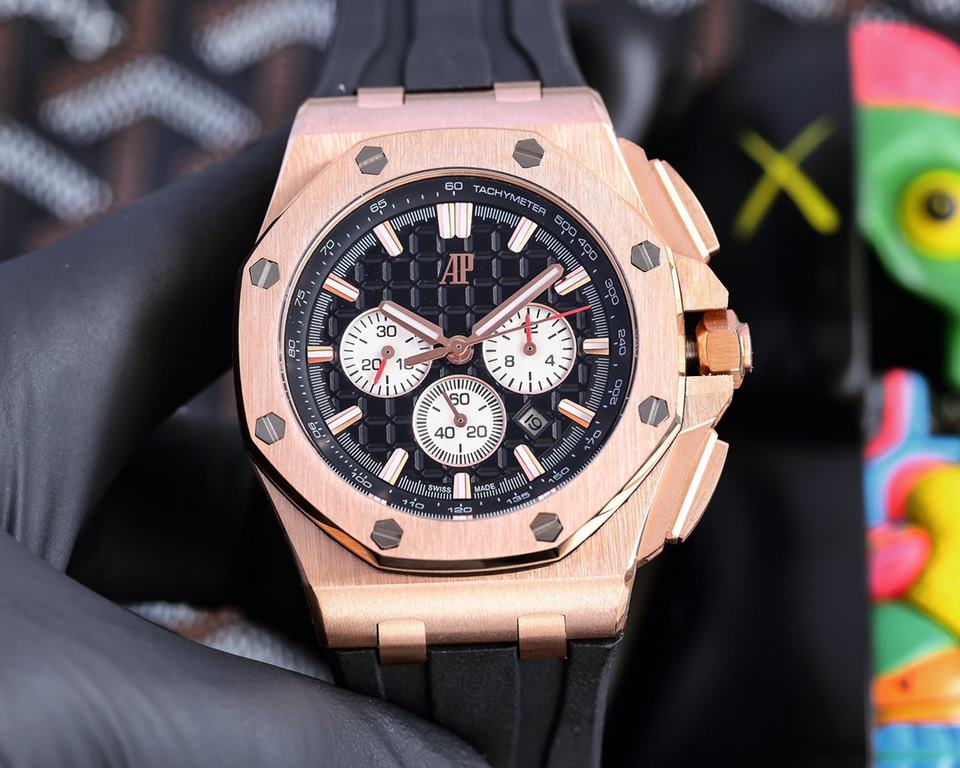 Audemars Piguet AP Royal Oak Coated glass Size 42mm14mm Water-resistant Tape with AP Original pin buckle Automatic mechanical movement Movement Octagonal brushed steel case with mesh face Cold and hegemonic A different k