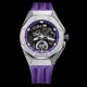 Audemars Piguet AP and Marvel's 26620 Black Panther, officially sold for $10,000 on the secondary market, is a 250-piece limited edition of the Royal Oak Concept Black Panther floating tourbillon, enhanced by a purple co