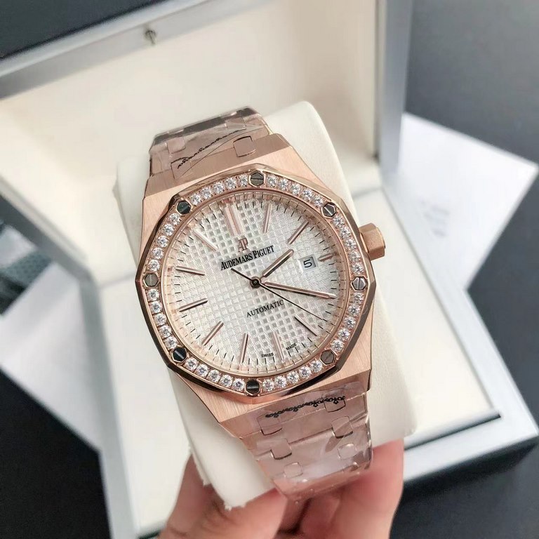 Luxury Diamond Bezel Hand-set2022 new upgraded diamond ring Audemars Piguet 15400 series watches, as the Royal Oak series of the most basic models, without any special features, only three hands and the date display, uno