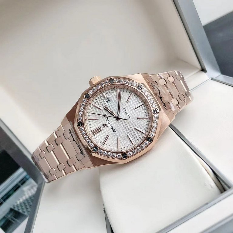 Luxury Diamond Bezel Hand-set2022 new upgraded diamond ring Audemars Piguet 15400 series watches, as the Royal Oak series of the most basic models, without any special features, only three hands and the date display, uno