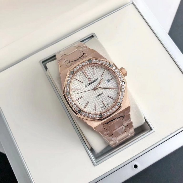 Luxury Diamond Bezel Hand-set2022 new upgraded diamond ring Audemars Piguet 15400 series watches, as the Royal Oak series of the most basic models, without any special features, only three hands and the date display, uno