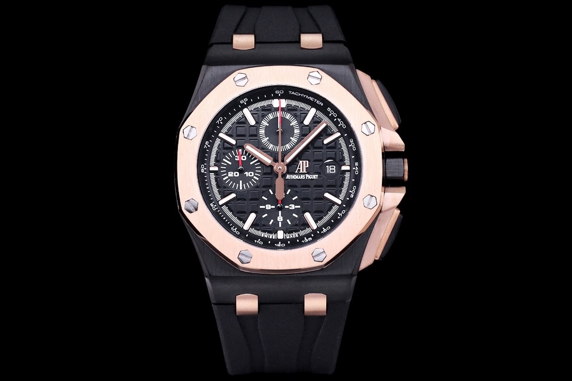 HarmonizationV2 version     Audemars Piguet Royal Oak Offshore Limited Edition Multifunctional Chronograph Mechanical Watch V2 version upgraded calendar fonts, upgraded ceramic bezel, size 44MM17MM [bezel] bezel is the s