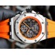 Audemars Piguet AP Royal Oak Coated glass Size 42mm14mm Water-resistant Tape with original pin buckle AP Movement Japanese multifunctional quartz Octagonal brushed steel case with mesh face Cold and hegemonic A different