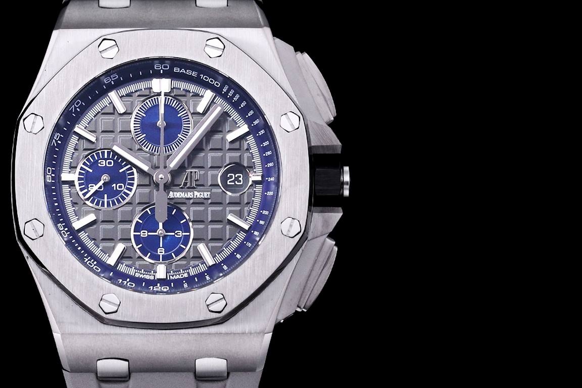 HarmonizationV2 version     Audemars Piguet Royal Oak Offshore Limited Edition Multifunctional Chronograph Mechanical Watch V2 version upgraded calendar fonts, upgraded ceramic bezel, size 44MM17MM [bezel] bezel is the s