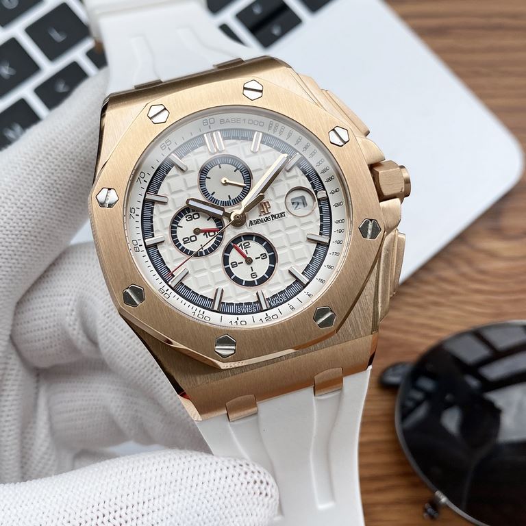 Photographed in the flesh!Audemars Piguet Royal Oak Offshore Limited Edition Glareproofed mineral glass Dimensions 44mm14mm Water-resistant adhesive tape with AP original pin buckle Equipped with an original 3126 automat