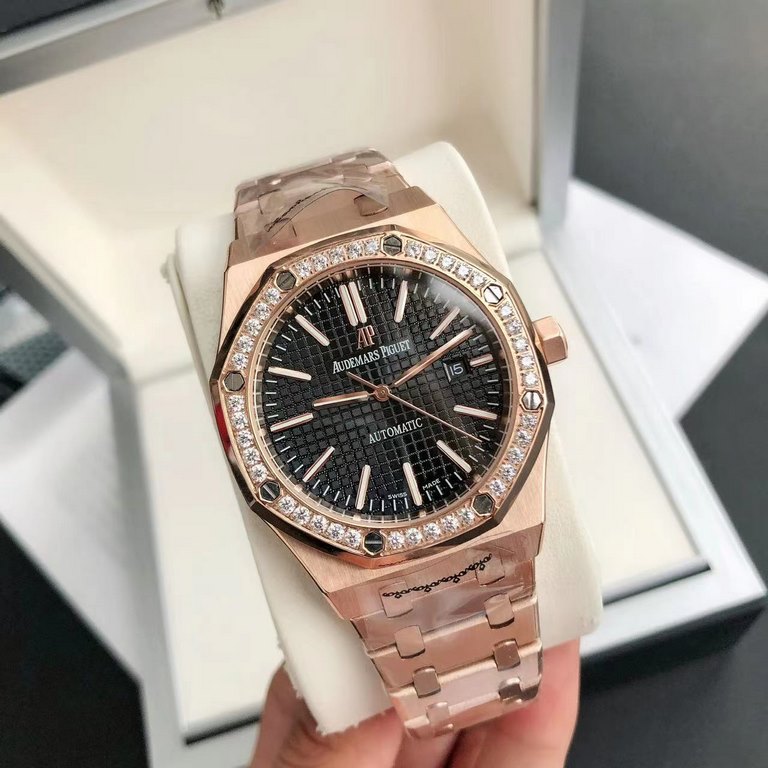 Luxury Diamond Bezel Hand-set2022 new upgraded diamond ring Audemars Piguet 15400 series watches, as the Royal Oak series of the most basic models, without any special features, only three hands and the date display, uno