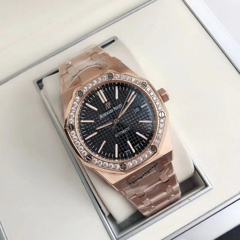 Luxury Diamond Bezel Hand-set2022 new upgraded diamond ring Audemars Piguet 15400 series watches, as the Royal Oak series of the most basic models, without any special features, only three hands and the date display, uno