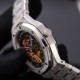 ][Rose][Rose]  Audemars Piguet Audemars Piguet has launched a new Royal Oak Double Balance Skeleton Frosted Gold watch, each with its own gem-set bezel in an iridescent design. The new models display a mastery of detail,