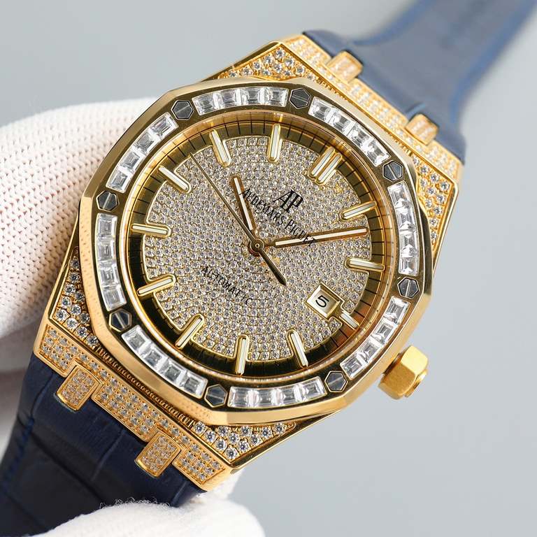 AP Audemars Piguet is a real man should take Audemars Piguet Own AP, brand new ring mouth with T-square pave diamond ring, using the imported Citizen to change the 324 machine Automatic mechanical men's watch, ultra-luxu