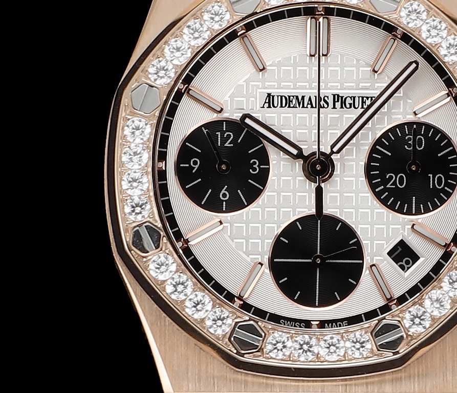 The opening of the year king bomb  〖exclusive upgrade built-in - 7750 movement〗 White Valentine's Day exclusive gift  !New AP Audemars Piguet Royal Oak Women's Multifunctional Chronograph Mechanical Watch Counter size 37