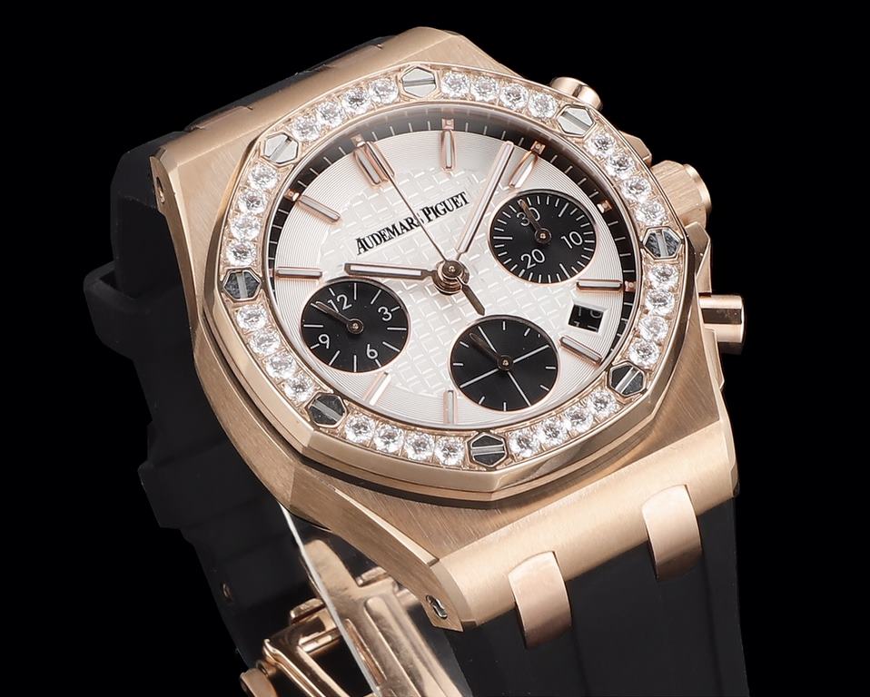 The opening of the year king bomb  〖exclusive upgrade built-in - 7750 movement〗 White Valentine's Day exclusive gift  !New AP Audemars Piguet Royal Oak Women's Multifunctional Chronograph Mechanical Watch Counter size 37