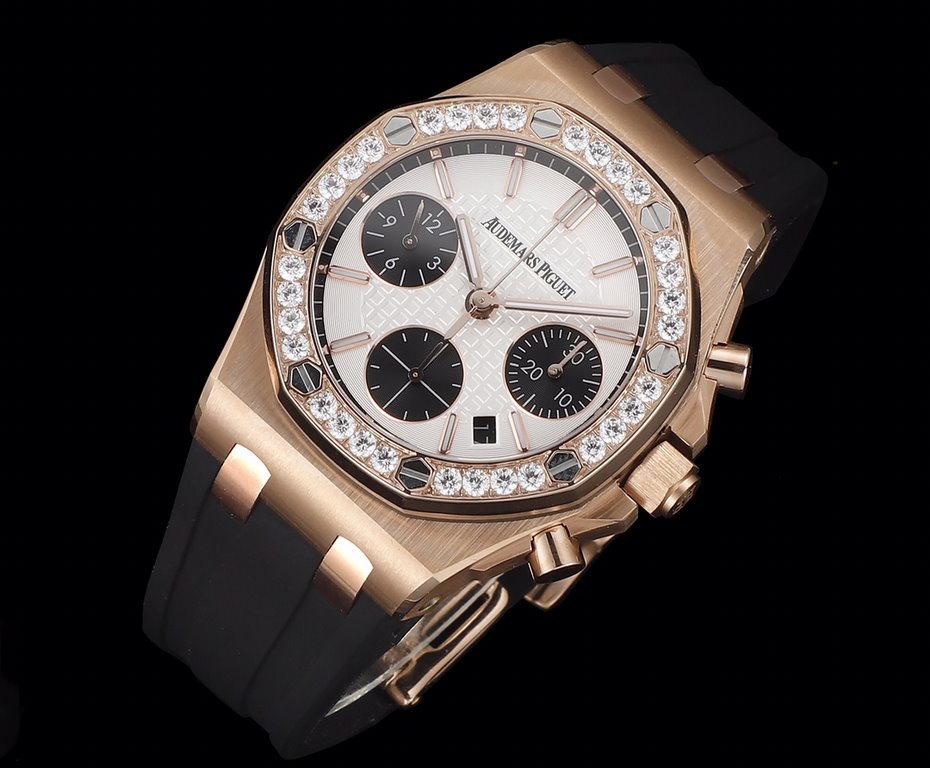 The opening of the year king bomb  〖exclusive upgrade built-in - 7750 movement〗 White Valentine's Day exclusive gift  !New AP Audemars Piguet Royal Oak Women's Multifunctional Chronograph Mechanical Watch Counter size 37