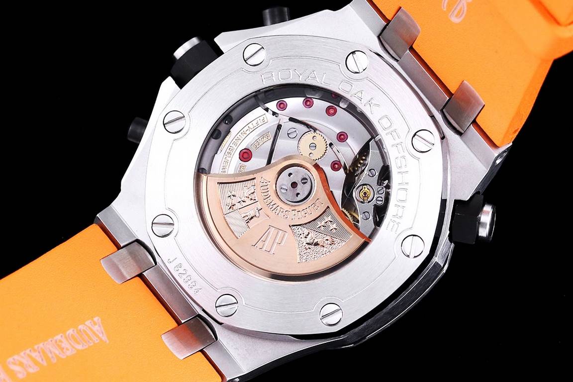 Uniform 1V2 version, live head grain, internal shadow can be bi-directional mobilization, non-market ordinary version,     Audemars Piguet Royal Oak Series FruitsModel 26703 Running second chronograph automatic mechanica