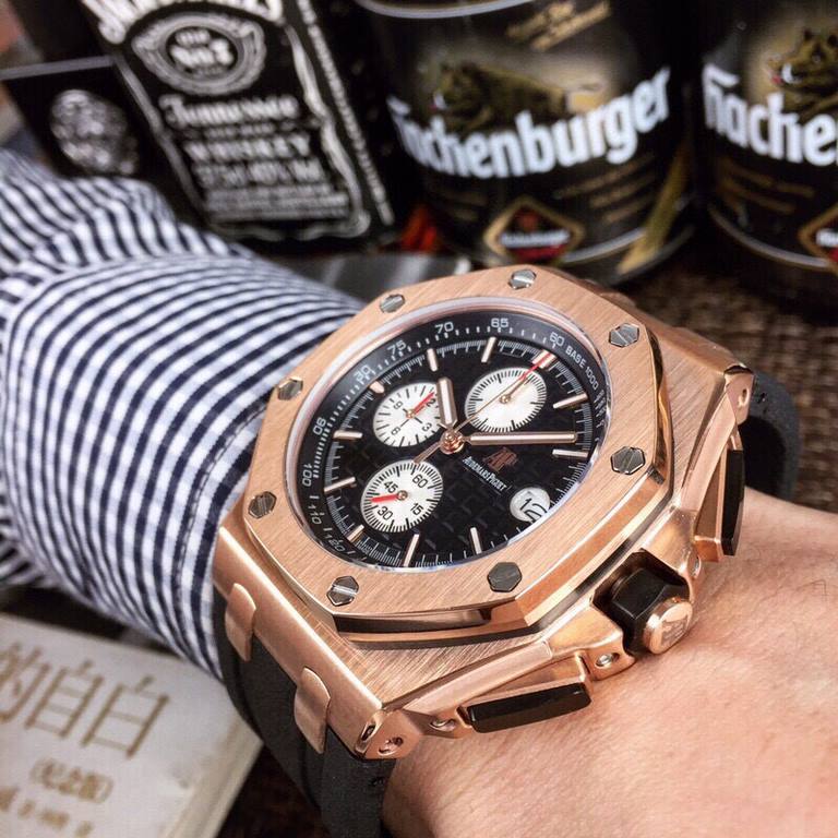 @ Audemars Piguet AP   coated glass  44mm15mm   waterproof rubber strap with original buckle   Japanese multi-function quartz   octagonal brushed steel case   Royal Oak luxury only! because you don't want to be understat