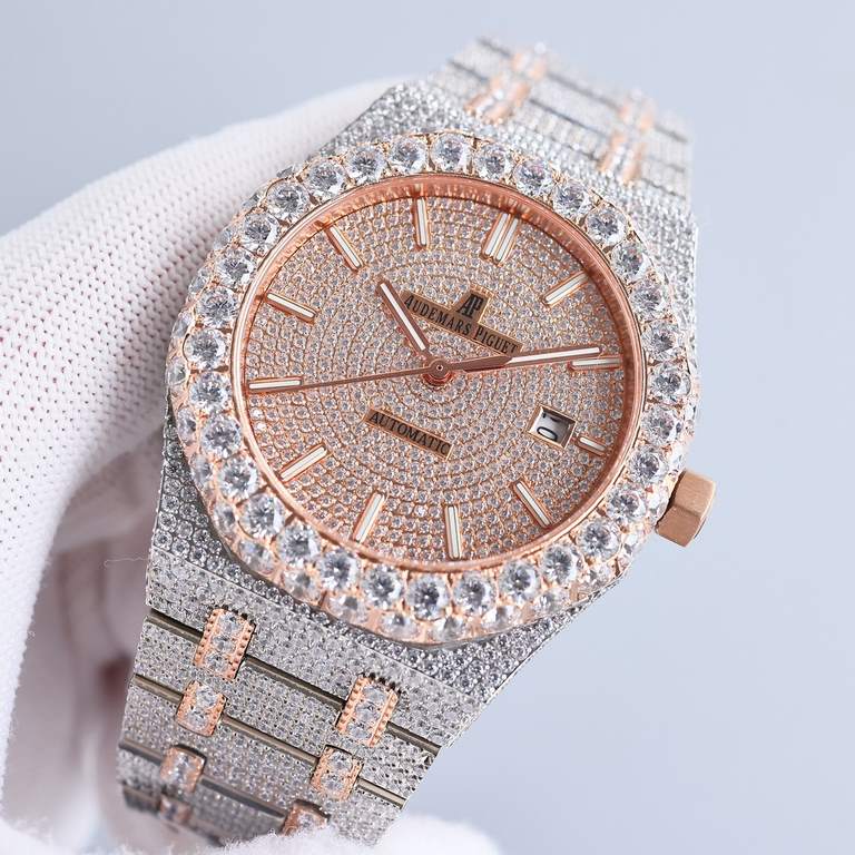 Large diamond-set bezel AP Audemars Piguet A real man has to take Audemars Piguet Own AP, brand new bezel with a large ring with diamonds, using imported Citizen to change the 324 machine Automatic Mechanical Men's Watch