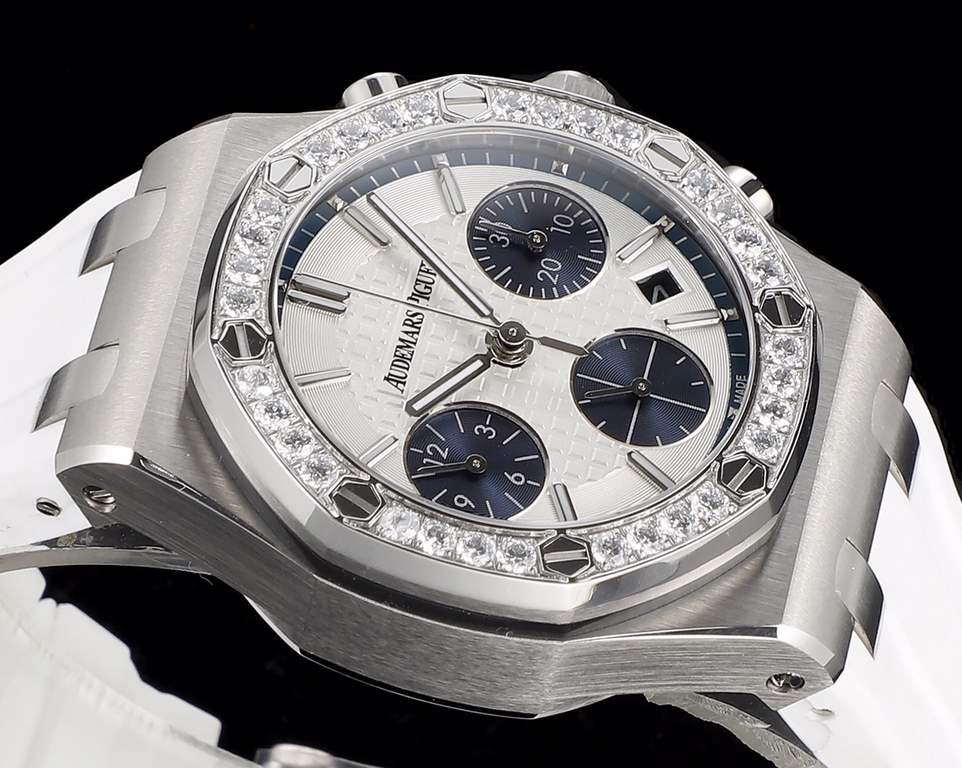 The opening of the year king bomb  〖exclusive upgrade built-in - 7750 movement〗 White Valentine's Day exclusive gift  !New AP Audemars Piguet Royal Oak Women's Multifunctional Chronograph Mechanical Watch Counter size 37