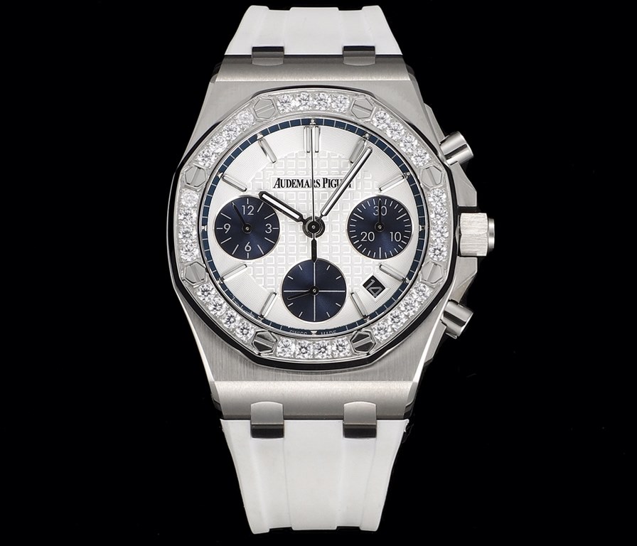 The opening of the year king bomb  〖exclusive upgrade built-in - 7750 movement〗 White Valentine's Day exclusive gift  !New AP Audemars Piguet Royal Oak Women's Multifunctional Chronograph Mechanical Watch Counter size 37