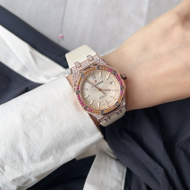 AP's newest model is available now!Audemars Piguet Royal Oak Women's Watch Global Limited Edition 15452 Unavailable and super rare, diamond-set gradient rainbow ring unbeatable value 37mm diameter Equipped with Audemars 