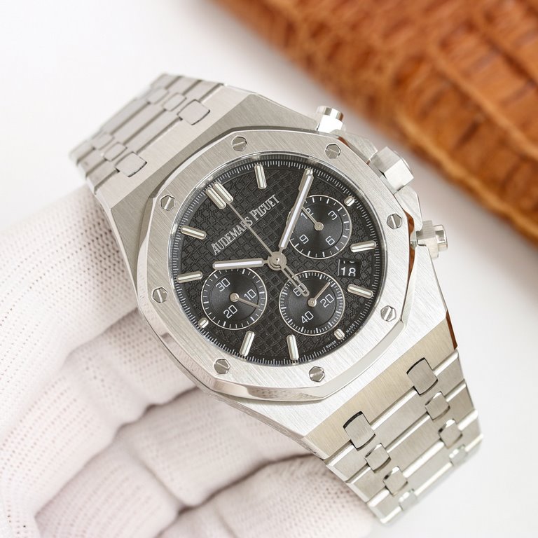 2023 New AP  Audemars Piguet Royal Oak Series new 26240 chronograph, using the same as the genuine (6-letter position small seconds Bottom-transparent movement Caliber4401 chronograph movement), with anti-glare sapphire 