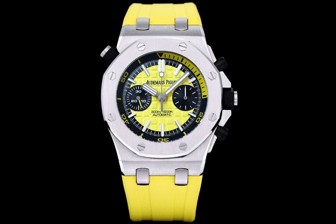 Uniform 1V2 version, live head grain, internal shadow can be bi-directional mobilization, non-market ordinary version,     Audemars Piguet Royal Oak Series FruitsModel 26703 Running second chronograph automatic mechanica