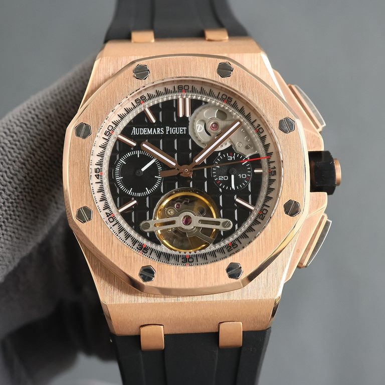 UnityAudemars Piguet AP left and right eye series   with imported fully automatic mechanical splint movement   fine octagonal brushed steel case   mineral reinforced glass mirror, imported rubber strap original pin buckl