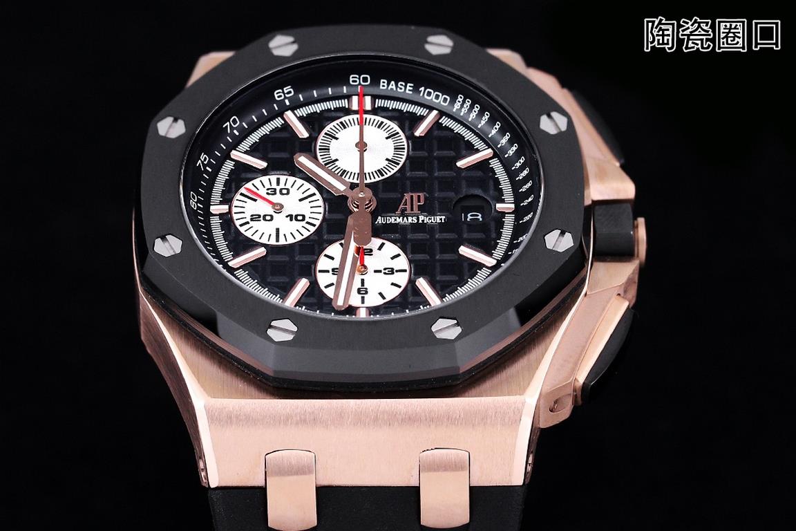 JF. Factory ceramic bezel   the highest version of the market     Audemars Piguet   Audemars Piguet Royal Oak Offshore Limited Edition Multifunctional Chronograph Mechanical Watch Size 44MM17MM 【Bezel】 bezel is the same 