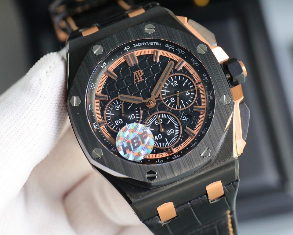 The same HBF latest Audemars Piguet, ceramic bezel   version     Audemars Piguet   Audemars Piguet Royal Oak Offshore Limited Edition Multifunctional Chronograph Mechanical Wristwatch Size 44MM17MM 【Bezel】 The bezel is t