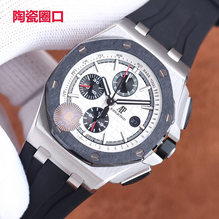 Uniform   ceramic bezel   version     Audemars Piguet Royal Oak Offshore Limited Edition Multifunctional Chronograph Mechanical Watch Dimensions 44MM17MM [bezel] bezel is consistent with the original use of imported cera