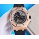 Audemars Piguet AP Royal Oak Coated glass Size 45mm14mm Water-resistant Tape with AP original pin buckle Automatic mechanical movement Superluminova Octagonal brushed steel case with mesh face Cold and hegemonic A differ