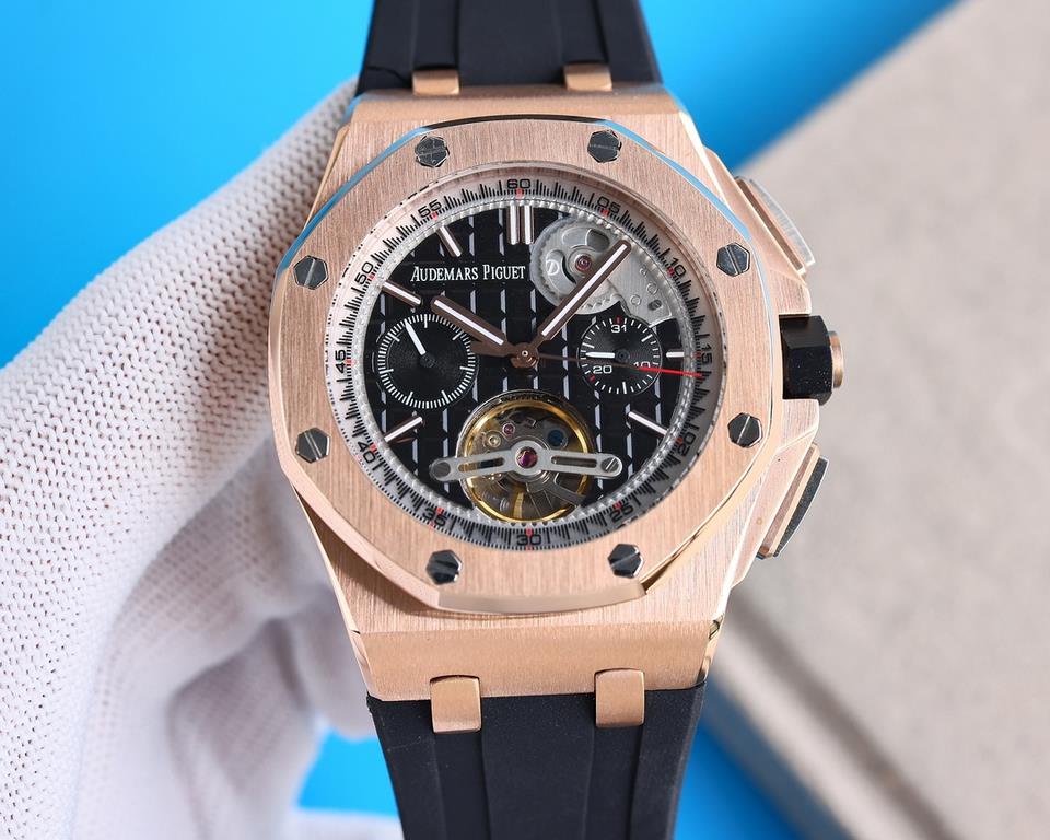 Audemars Piguet AP Royal Oak Coated glass Size 45mm14mm Water-resistant Tape with AP original pin buckle Automatic mechanical movement Superluminova Octagonal brushed steel case with mesh face Cold and hegemonic A differ