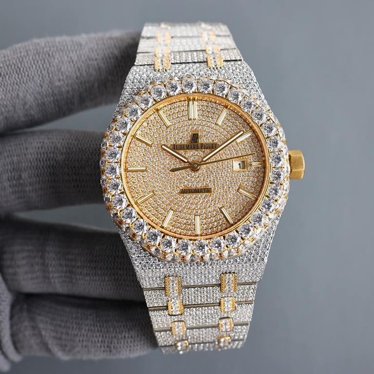 Large diamond encrusted bezel uniformAP Audemars Piguet A real man has to take Audemars Piguet Own AP, brand new bezel with large diamond-set bezel, using imported Citizen to change the 324 machine Automatic Mechanical M