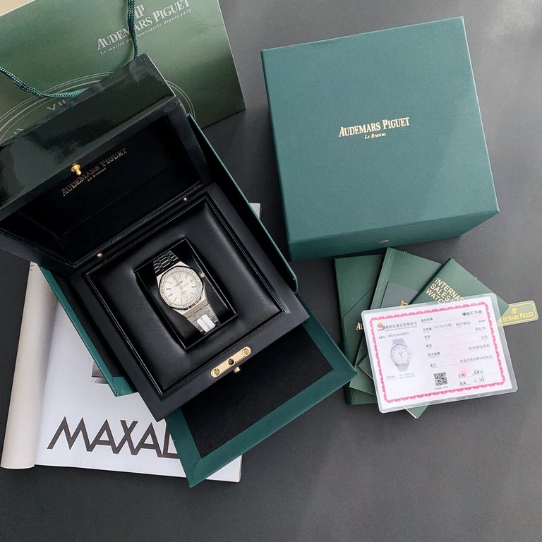 Wholesale box support Hong Kong, the United States direct mailWomen's Audemars Piguet Royal Oak shocked online Size 37mm Bezel inlaid with 40 VS1.7 natural diamonds Authoritative state inspection organization issued GTC 