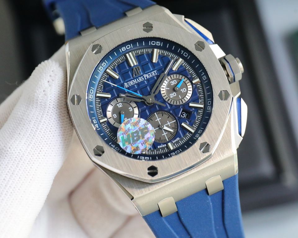 The same HBF latest Audemars Piguet, ceramic bezel   version     Audemars Piguet   Audemars Piguet Royal Oak Offshore Limited Edition Multifunctional Chronograph Mechanical Wristwatch Size 44MM17MM 【Bezel】 The bezel is t