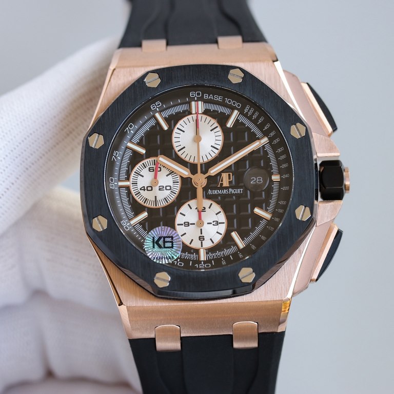 Royal Oak - Audemars Piguet AP 26400 Series44 mm diameter Replica of the original CaL.3126 movement Superb replica of the finest version on the market Soft silicone strap Original pin buckle