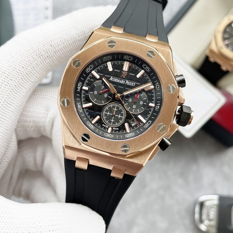 Audemars Piguet - Royal Oak Offshore Anti-glare treated mineral glass Size 42mm14mm, waterproof tape with AP original pin buckle Equipped with replica original 3126 rotor Fully automatic mechanical movement Octagonal san