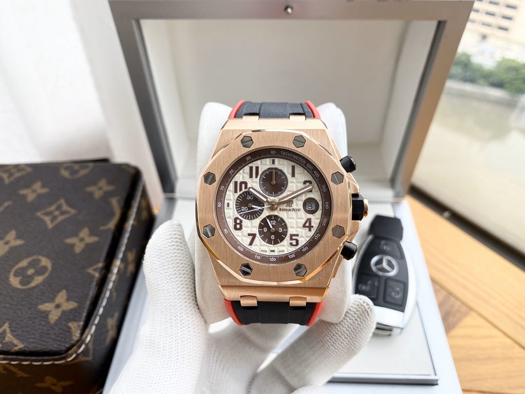 Audemars Piguet - AP  Royal Oak Multifunction Men's Watch Automatic Mechanical Movement 316 stainless steel case Mineral Super Glass Imported Rubber Strap Diameter 43mm Thickness 12mm BST Actual Photos The watch represen