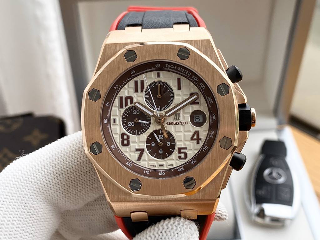 Audemars Piguet - AP  Royal Oak Multifunction Men's Watch Automatic Mechanical Movement 316 stainless steel case Mineral Super Glass Imported Rubber Strap Diameter 43mm Thickness 12mm BST Actual Photos The watch represen