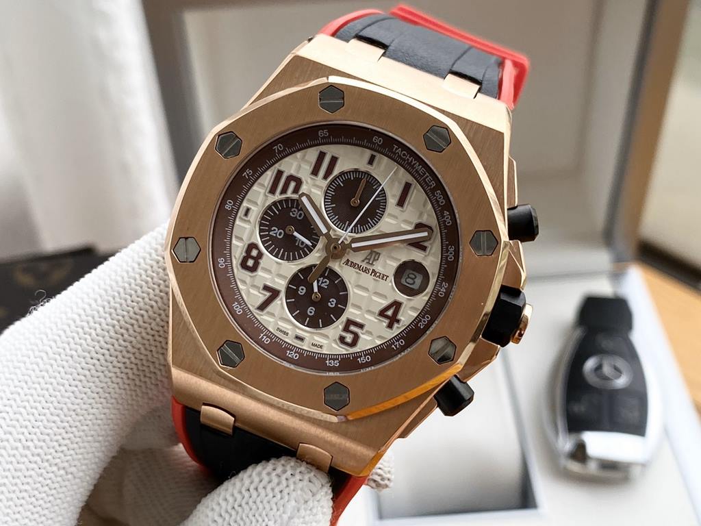 Audemars Piguet - AP  Royal Oak Multifunction Men's Watch Automatic Mechanical Movement 316 stainless steel case Mineral Super Glass Imported Rubber Strap Diameter 43mm Thickness 12mm BST Actual Photos The watch represen