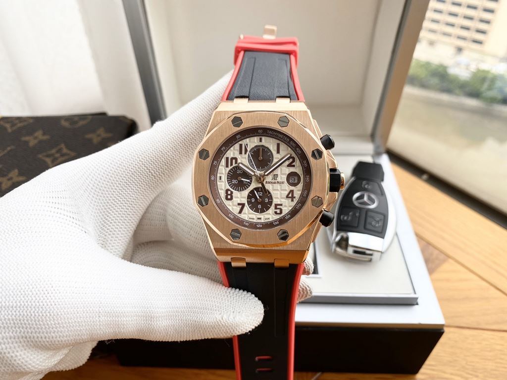 Audemars Piguet - AP  Royal Oak Multifunction Men's Watch Automatic Mechanical Movement 316 stainless steel case Mineral Super Glass Imported Rubber Strap Diameter 43mm Thickness 12mm BST Actual Photos The watch represen