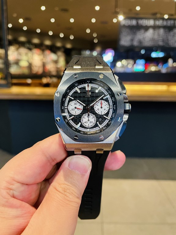 2022 latest models Audemars Piguet, ceramic bezel   version     Audemars Piguet Royal Oak Offshore Limited Edition Multifunctional Chronograph Mechanical Wristwatch Size 44MM17MM [bezel] bezel is the same as the original